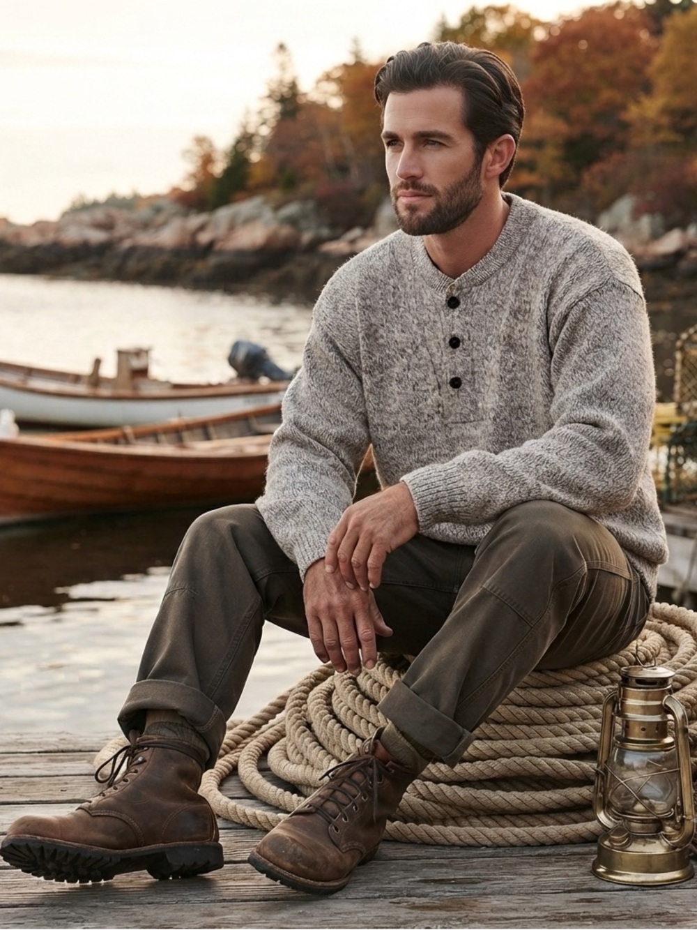 NORTHWOODS Ragg Sweater Vintage 90s Wool Cotton Men's Lg Chunky‎ Oatmeal Beige
